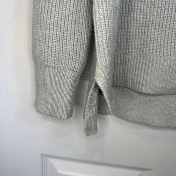 Gray Long Sleeve V-Neck Oversized Ribbed Knit Cozy Relaxed Fit Sweater XL - Picture 10 of 10